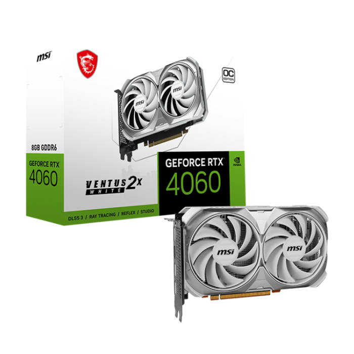 کارت گرافیک ام اس آی GeForce RTX 4060 VENTUS 2X WHITE 8GB OC